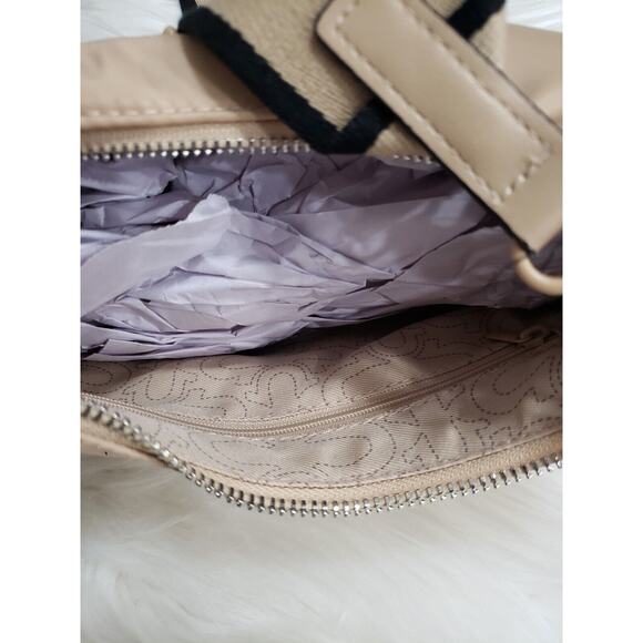 NEW True Religion Hobo Crossbody CRESCENT MOON Logo Strap Purse Bag y2k Camel - Picture 7 of 8